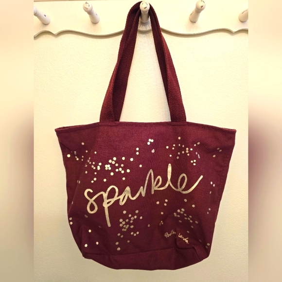 EUC Radley London "Sparkle" Tote Bag In Burgundy - Picture 1 of 4